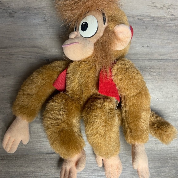 Disney Other - Vintage 1990s Mattel Disney Aladdin Abu Monkey 10"‎ Plush Stuffed Animal Toy